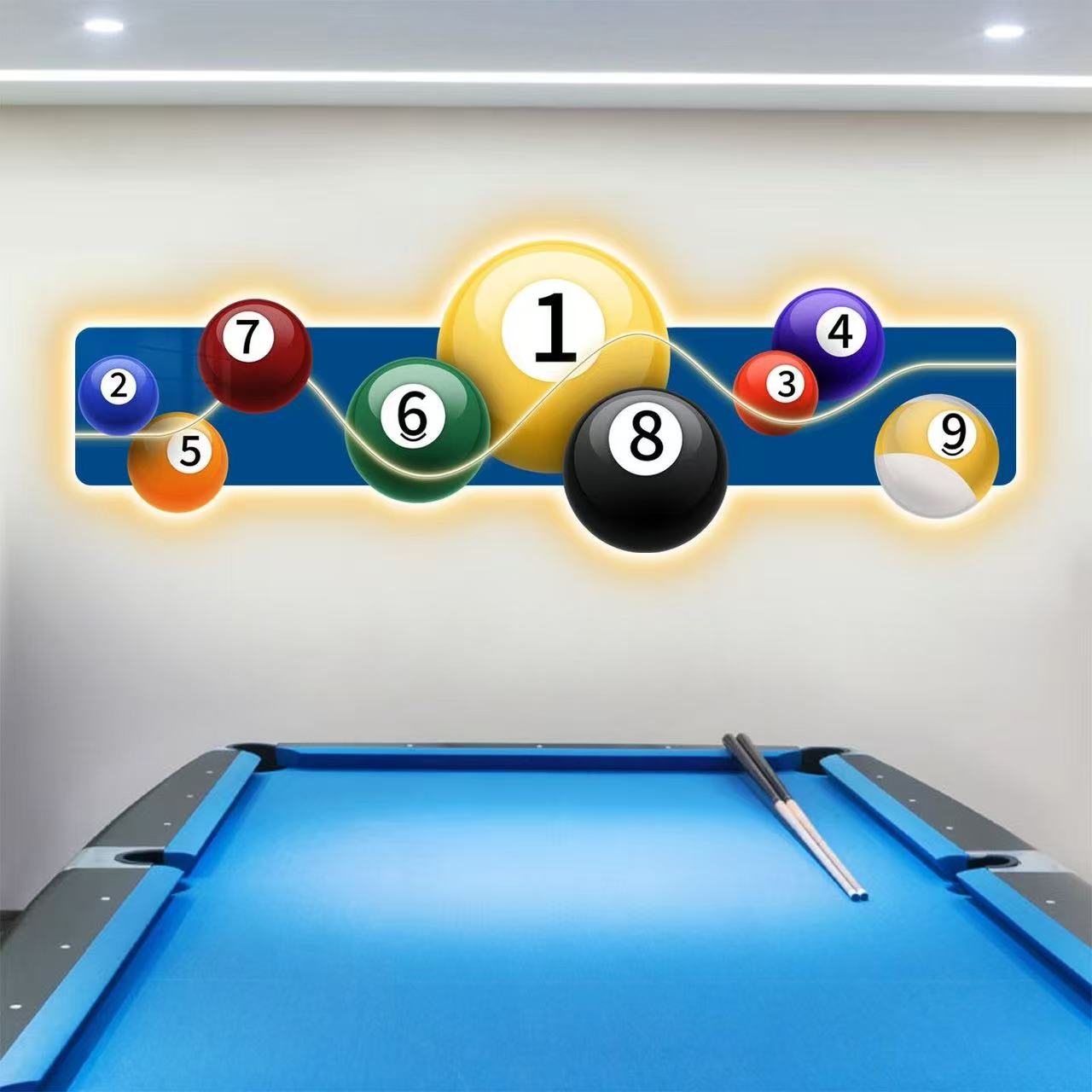 Hall Table Tennis - Billiards Hall Decoration Painting LED Luminous