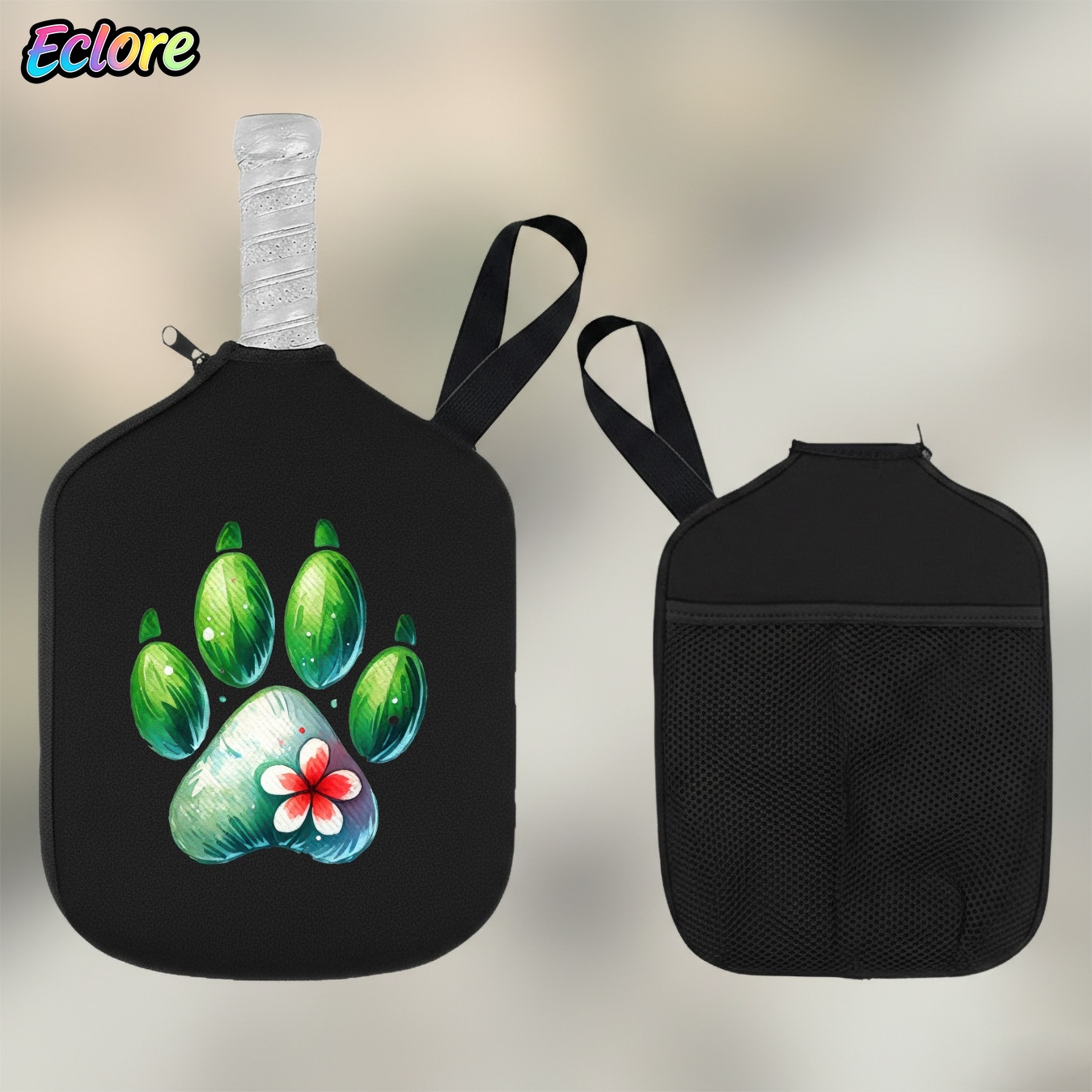 Green Watercolor Paw Print Pad - Table Tennis Paddle recension och pris